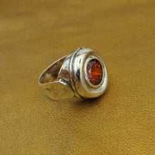 Load image into Gallery viewer, Hadar Designers Red Zircon Ring sz 8,8.5 Handmade 925 Sterling Silver (H) LAST