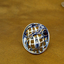 Load image into Gallery viewer, Hadar Designers Garnet Ring 6.5,7,7.5,8,8.5,9 Handmade Sterling Silver (H 114)y