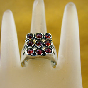 Red Garnet Ring 925 Sterling Silver  size 9.5,10 Handmade Hadar Designers  (H)LAST