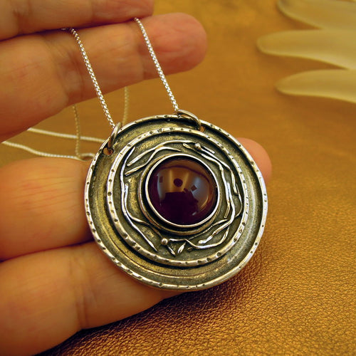 Carnelian Pendant 925 Sterling Silver  Handmade Artistic Hadar Designers (H) SALE