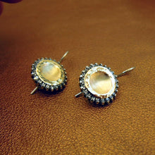 Load image into Gallery viewer, Hadar Designers 9k Yellow Gold Sterling Silver Zircon Earrings Impressive (Ms)