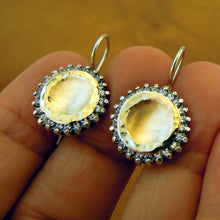 Load image into Gallery viewer, Hadar Designers 9k Yellow Gold Sterling Silver Zircon Earrings Impressive (Ms)