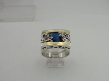 Load image into Gallery viewer, Blue Sapphire CZ Earrings 9k Yellow Gold 925 Silver Handmade Hadar Designers (S