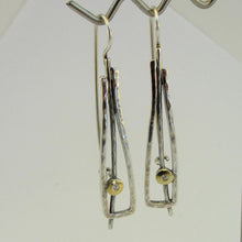 Load image into Gallery viewer, Hadar Designers White Zircon Earrings Handmade 9k Yellow Gold 925 Silver (MS 1666)