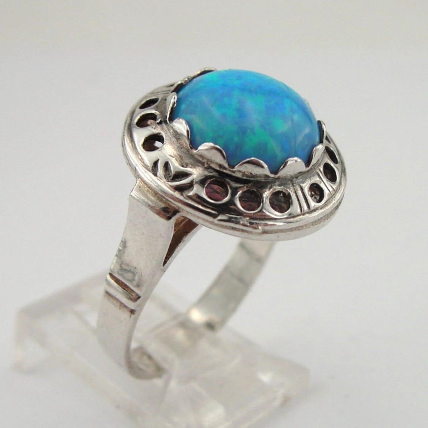 Hadar Designers Fire Opal Ring sz 6.5,7 Handmade 925 Sterling Silver () LAST