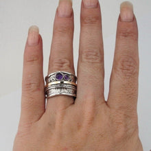 Load image into Gallery viewer, Hadar Designers Amethyst Ring sz 7,8,9,10 Handmade Sterling Silver (s 1306)