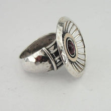 Load image into Gallery viewer, Hadar Designers Handmade 9k Yellow Gold Sterling Silver Garnet Ring 7,8,9,10 (MS