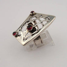 Load image into Gallery viewer, Hadar Designers 925 Sterling Silver Red Garnet Ring size 7.5 Handmade (H) Last