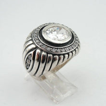 Load image into Gallery viewer, Hadar Designers Impressive Sterling Silver Sparkling White Zircon Ring 7, 7.5 (Y