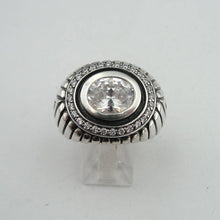 Load image into Gallery viewer, Hadar Designers Impressive Sterling Silver Sparkling White Zircon Ring 7, 7.5 (Y