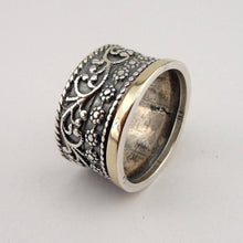 Load image into Gallery viewer, Ring 9k Yellow Gold 925 Silver Floral  6,7,8,9 Handmade Hadar Designers (Ms 1465)