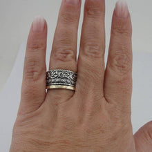 Load image into Gallery viewer, Ring 9k Yellow Gold 925 Silver Floral  6,7,8,9 Handmade Hadar Designers (Ms 1465)