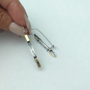 Hadar Designers White Zircon Earrings 9k Yellow Gold Sterling Silver (ms 664)