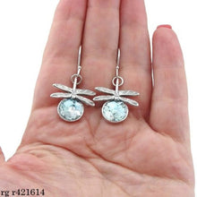 Load image into Gallery viewer, Hadar Designers Antique Roman Glass Dragonfly Earrings 925 Silver Handmade (as)