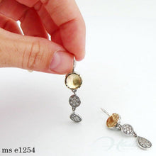 Load image into Gallery viewer, Hadar Designers 9k Yellow Gold Sterling Silver Zircon Chandelier Earrings (Ms) Y