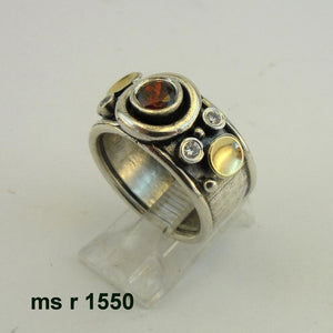 Hadar Designers 9k Yellow Gold 925 Silver Red Zircon Ring 6,6.5,7,8,9,10 (MS) 6y