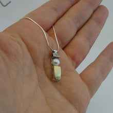 Load image into Gallery viewer, Hadar Designers Israel Pearl Pendant 9k Yellow Gold Sterling Silver Handmade (ms