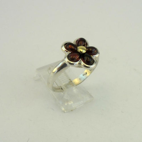 Garnet Ring 9k Gold 925 Silver 6,7,7.5,8,9 Handmade Floral Hadar Designers (MS)y