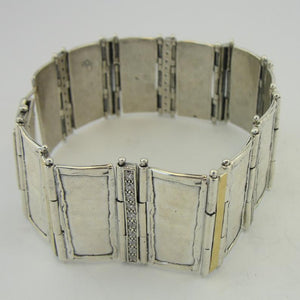 Hadar Designers 9k Yellow Gold 925 Silver Zircon Bracelet Handmade (MS 1719) Y