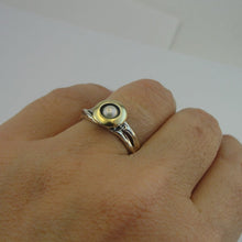 Load image into Gallery viewer, Hadar Designers Pearl Ring 6,7,8,9, Handmade 9k Yellow Gold 925 Silver (MS