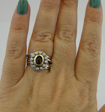 Load image into Gallery viewer, Hadar Designers Red Garnet Ring 9k Yellow Gold 925 Silver 6,7,8,9 Handmade (MS)Y