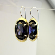 Load image into Gallery viewer, Hadar Designers White Zircon 9k Yellow Gold 925 Silver Earrings (MS