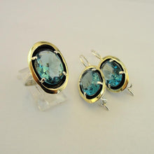 Load image into Gallery viewer, Hadar Designers White Zircon 9k Yellow Gold 925 Silver Earrings (MS