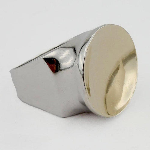 Hadar Designers Modern 9k yellow Gold 925 Sterling Silver Ring sz 9,9.5 (SP)LAST