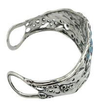 Load image into Gallery viewer, Hadar Designers Sterling Silver Blue Opal Cuff Bracelet Handmade Art (H 313b