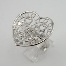Load image into Gallery viewer, Hadar Designers 925 Sterling Silver Heart Ring 6,7,8,9 Handmade filigree(H) LAST