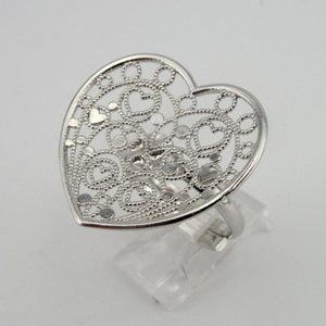 Hadar Designers 925 Sterling Silver Heart Ring 6,7,8,9 Handmade filigree(H) LAST