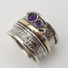 Load image into Gallery viewer, Hadar Designers Amethyst Ring sz 7,8,9,10 Handmade Sterling Silver (s 1306)