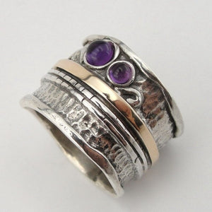 Hadar Designers Amethyst Ring sz 7,8,9,10 Handmade Sterling Silver (s 1306)