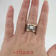 Load image into Gallery viewer, Hadar Designers MOP Filigree Ring 9k Yellow Gold 925 Silver 6,7,8,9 Handmade (S