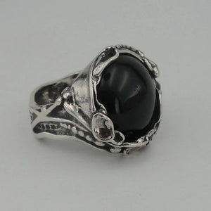 Hadar Designers onyx ring 925 sterling silver size 7,7.5,8,8.5,9 handmade (H