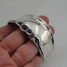 Load image into Gallery viewer, Hadar Designers Handmade 925 Sterling Silver Blue Opal Art Cuff Bracelet (H 396)