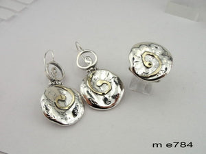 Hadar Designers 9k Yellow Gold 925 Silver Spiral Ring 7,8,9,10 Handmade (Ms 784