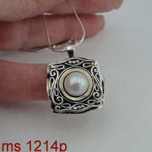 Load image into Gallery viewer, Hadar Designers 9k Yellow Gold Sterling Silver Pearl Pendant Handmade (ms 1214)
