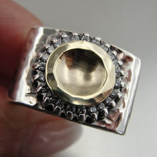 Load image into Gallery viewer, Hadar Designers ring 9k yellow gold sterling silver cz 7,8,8.5,9 handmade (ms)y