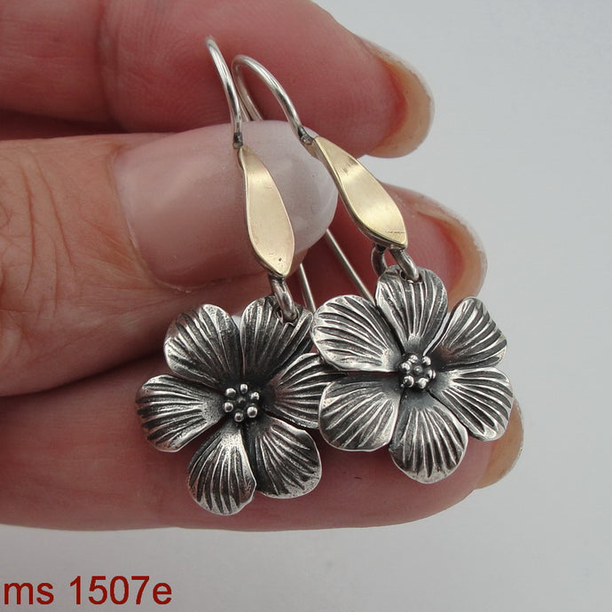 Hadar Designers Floral Earrings yellow Gold 925 Sterling Silver (MS 1507)py