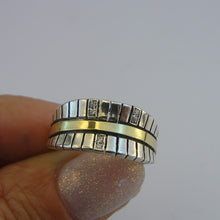 Load image into Gallery viewer, Hadar Designers 9k Yellow Gold 925 Silver Zircon Ring Israel Art 6.5,7,8,9 (Ms)y