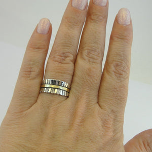 Hadar Designers 9k Yellow Gold 925 Silver Zircon Ring Israel Art 6.5,7,8,9 (Ms)y