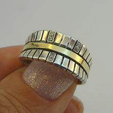 Load image into Gallery viewer, Hadar Designers 9k Yellow Gold 925 Silver Zircon Ring Israel Art 6.5,7,8,9 (Ms)y