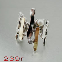 Load image into Gallery viewer, Hadar Designers 9k Yellow Gold 925 Silver Pearl Zircon Ring 6,7,8,9 Handmade (Ms