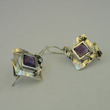 Load image into Gallery viewer, Hadar Designers Amethyst Earrings Handmade 9k Gold 925 Silver (MS 351)