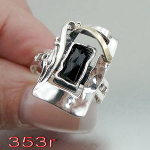 Hadar Designers Black Onyx 6,7,7.5,8,9 Ring 9k Yellow Gold Sterling Silver (ms