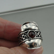 Load image into Gallery viewer, Hadar Designers Handmade Sterling Silver Red Garnet Ring 7,8,8.5,9 (H 1441) SALE