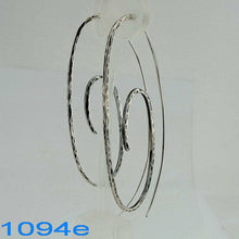Load image into Gallery viewer, Hadar Designers 925 Sterling Silver Large Spiral  Hoop Earrings Handmade  (ms) 