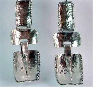 Hadar Designers Handmade Artistic 925 Sterling Silver Stud Earrings (H 2393)SALE