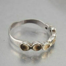 Load image into Gallery viewer, Hadar Designers Delicate 9k Yellow Gold Silver Ring sz 7.5, 8 Handmade (sp) SALE